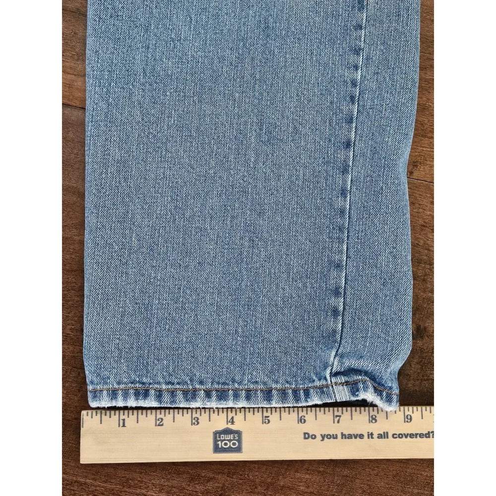 Y2K Distressed Skater 90s Relaxed Classic Jeans Light Wash Denim 34R
